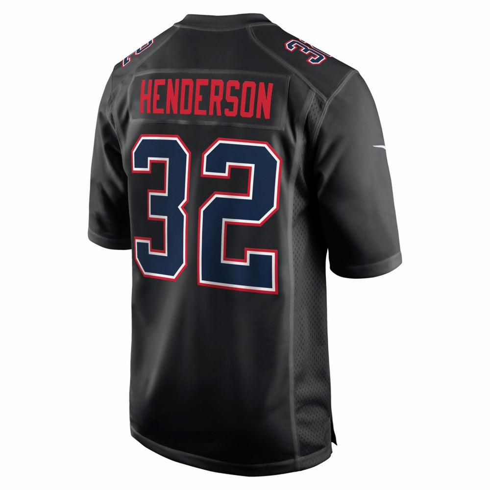 New England Patriots Nike TreVeyon Henderson  Super Bowl LX Patch Carbon Fashion Game Jersey