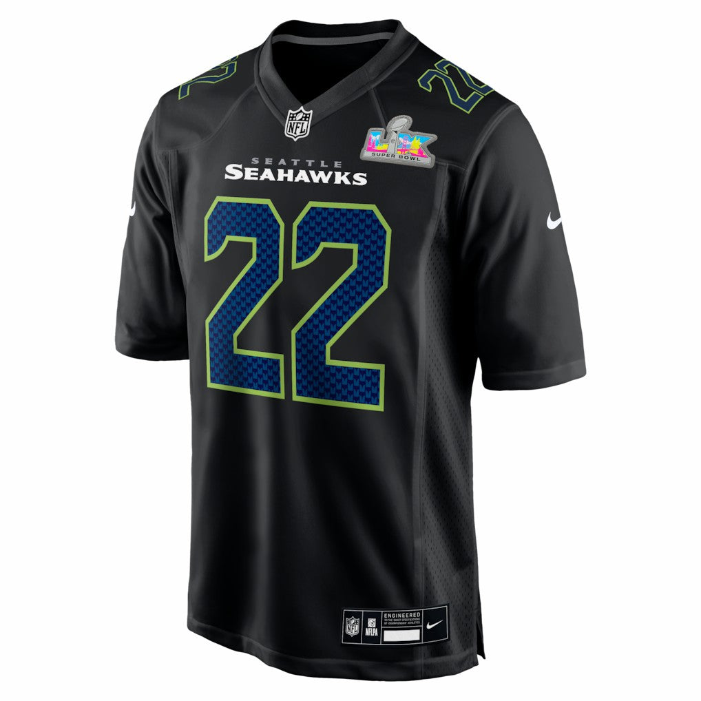 Seattle Seahawks Nike Rashid Shaheed  Super Bowl LX Patch Carbon Fashion Game Jersey