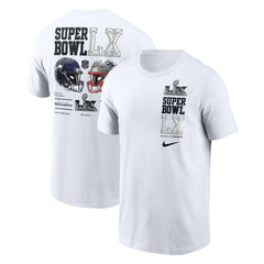New England Patriots Nike vs. Seattle Seahawks Super Bowl LX Dueling T-Shirt