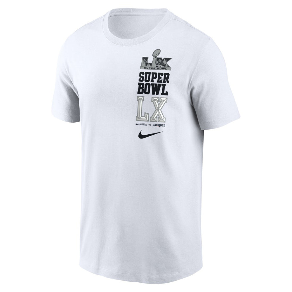 New England Patriots Nike vs. Seattle Seahawks Super Bowl LX Dueling T-Shirt