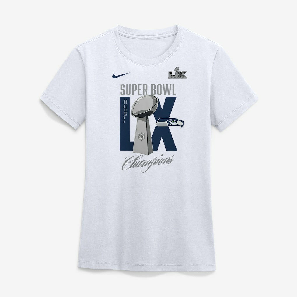 Seattle Seahawks Nike Women's Super Bowl LX Champions Lombardi Trophy T-Shirt