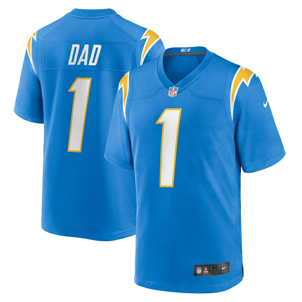 Los Angeles Chargers Nike Number 1 Dad  Game Jersey