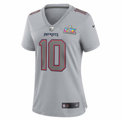 New England Patriots Nike Drake Maye  Women's Super Bowl LX Patch Atmosphere Fashion Game Jersey