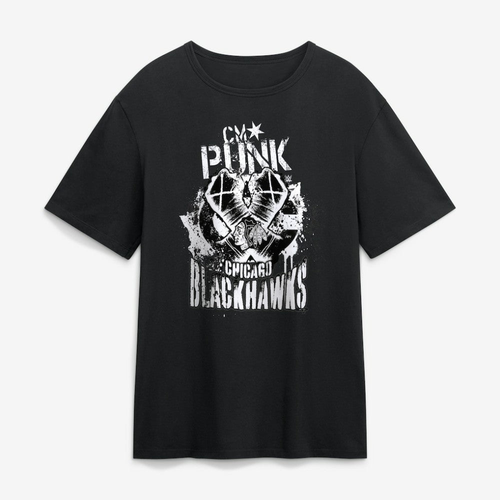 CM Punk x Chicago Blackhawks Fanatics T-Shirt Outlet