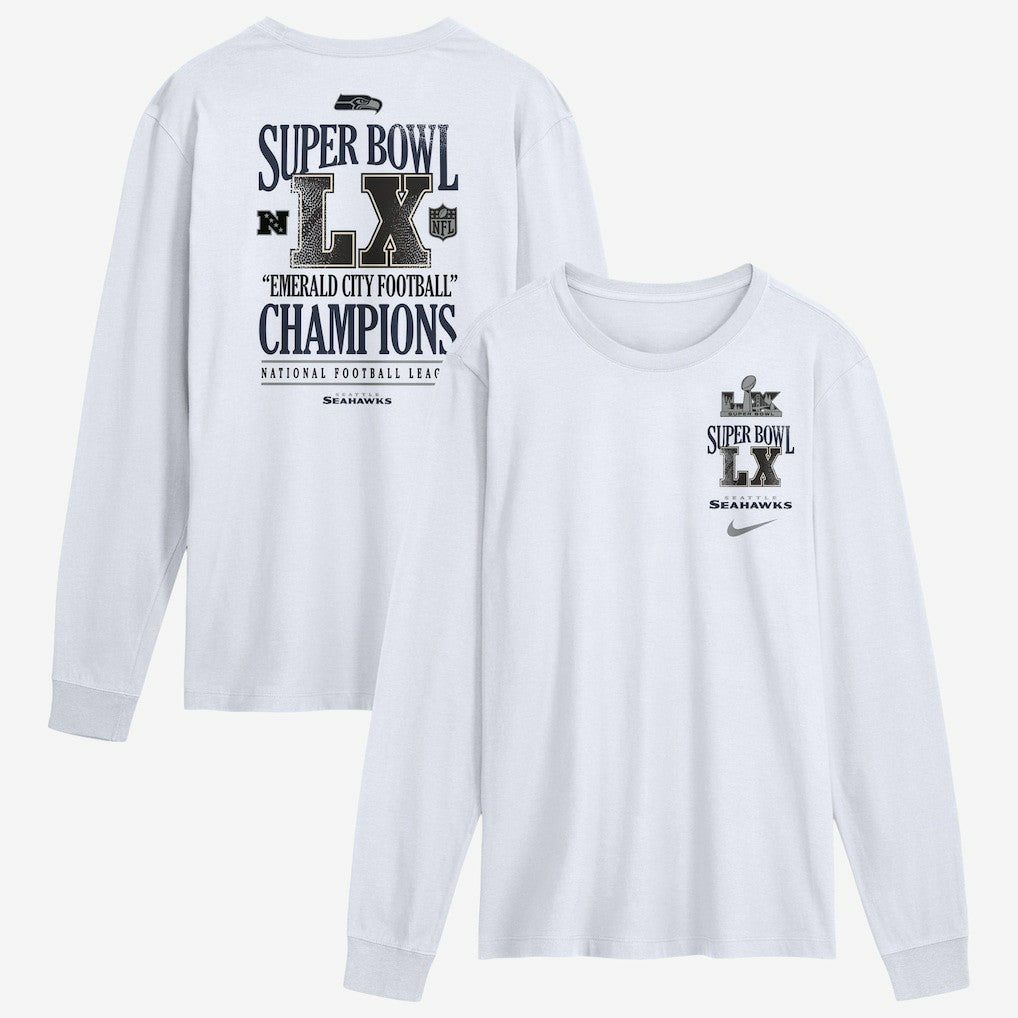 Seattle Seahawks Nike Super Bowl LX Champions Long Ball Long Sleeve T-Shirt