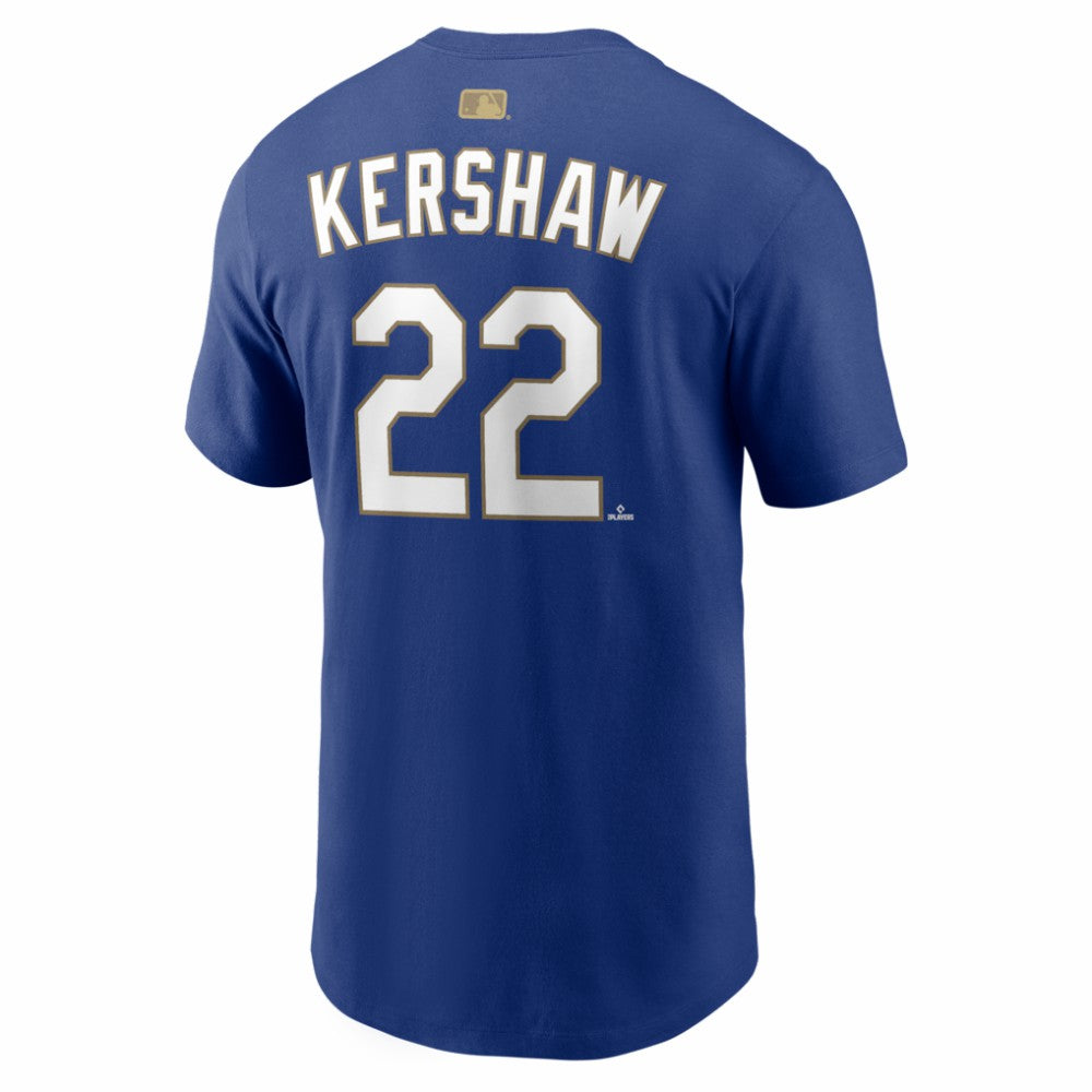 Clayton Kershaw Los Angeles Dodgers Nike 2026 Gold Collection Name & Number T-Shirt | MLB Discount