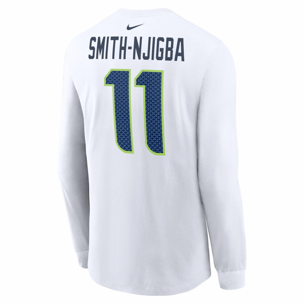 Seattle Seahawks Nike Jaxon Smith-Njigba  Super Bowl LX Champions Patch Name & Number Long Sleeve T-Shirt