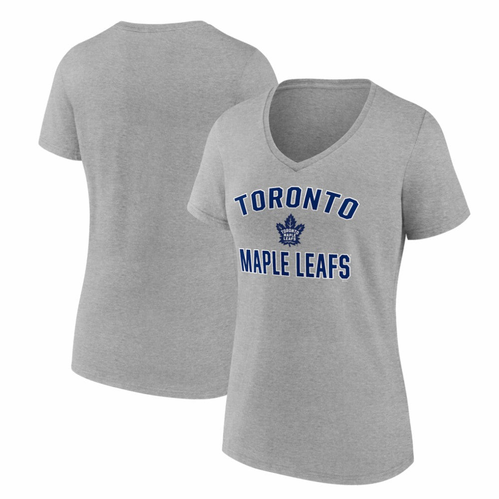 Toronto Maple Leafs Logo Athletic Women's Arch Victory V-Neck T-Shirt Outlet