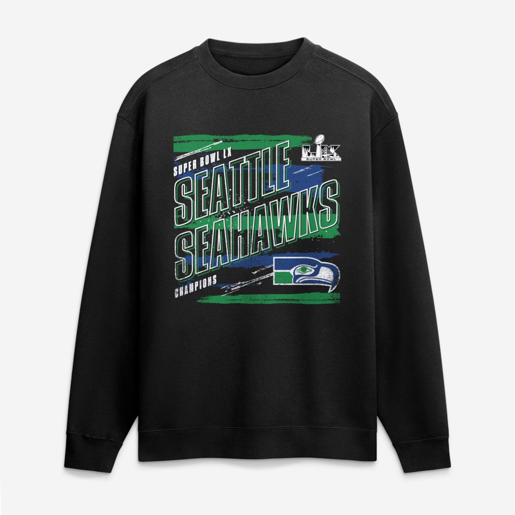 Seattle Seahawks Fanatics Super Bowl LX Champions Classic Stripes Legacy Fleece Sweatshirt