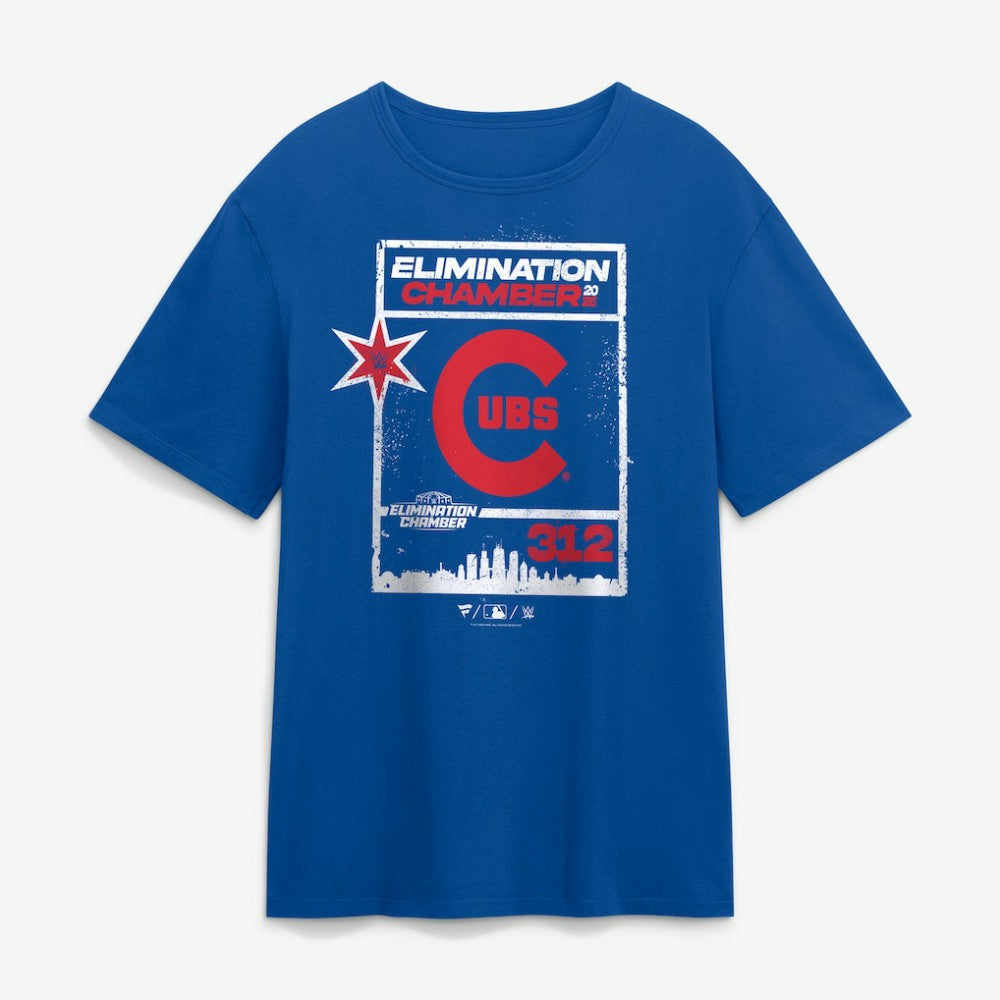 WWE x Chicago Cubs Elimination Chamber 2026 T-Shirt | MLB Sale
