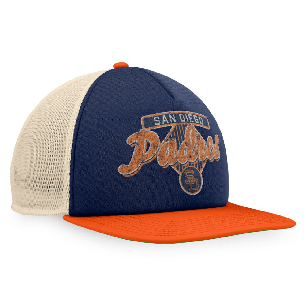 San Diego Padres Fanatics Cooperstown Collection Talley Foam Trucker Snapback Hat | MLB Outlet
