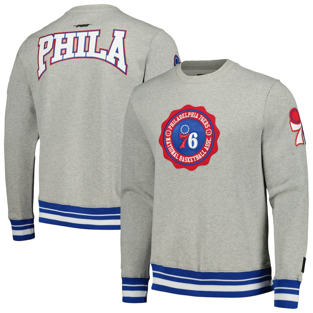 Philadelphia 76ers Pro Standard Crest Emblem Pullover Sweatshirt On Sale