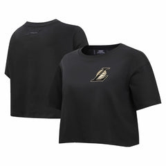 Los Angeles Lakers Pro Standard Women's Holiday Glam Boxy T-Shirt Discount