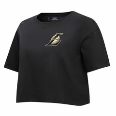 Los Angeles Lakers Pro Standard Women's Holiday Glam Boxy T-Shirt Discount