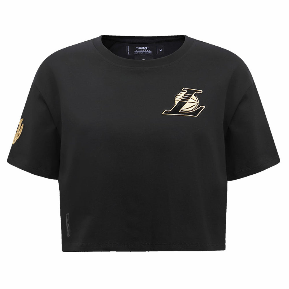 Los Angeles Lakers Pro Standard Women's Holiday Glam Boxy T-Shirt Discount