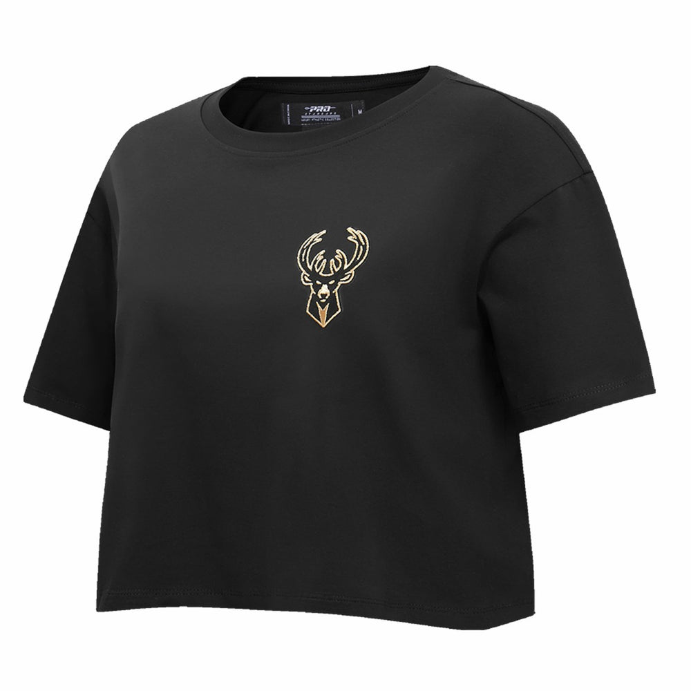Milwaukee Bucks Pro Standard Women's Holiday Glam Boxy T-Shirt Discount