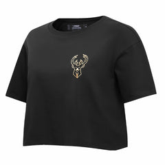 Milwaukee Bucks Pro Standard Women's Holiday Glam Boxy T-Shirt Discount