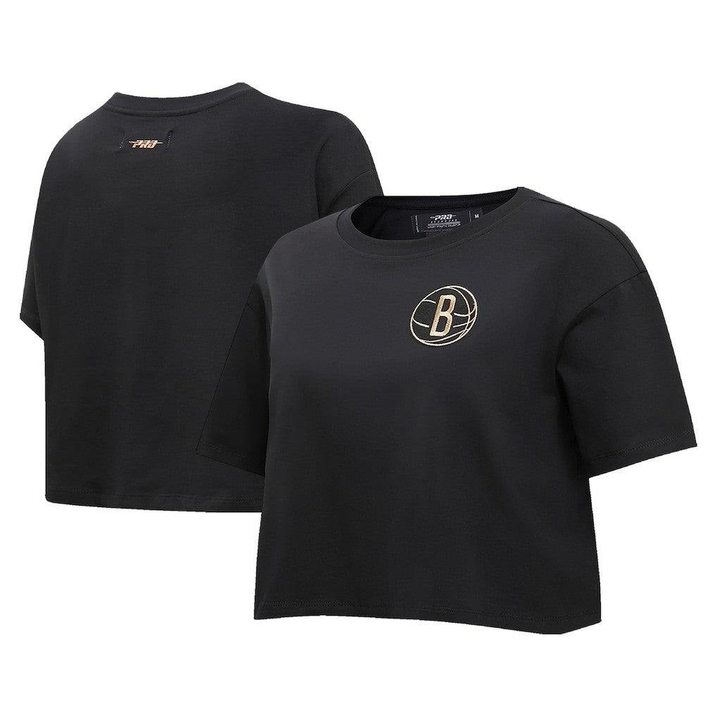Brooklyn Nets Pro Standard Women's Holiday Glam Boxy T-Shirt Online