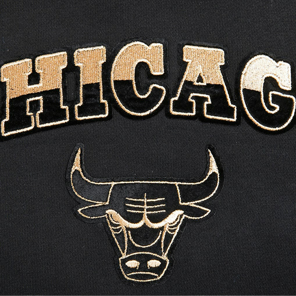 Chicago Bulls Pro Standard Women's Glam Cropped Pullover Sweatshirt - Black for sale Discount