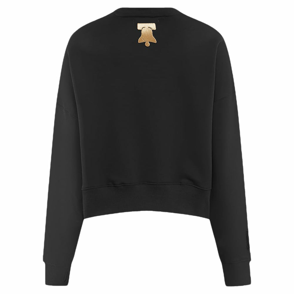 Philadelphia 76ers Pro Standard Women's Glam Cropped Pullover Sweatshirt - Black for sale For Sale