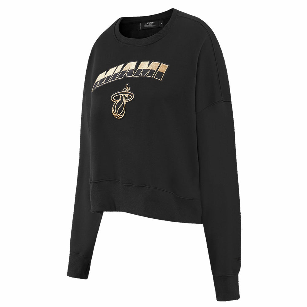 Miami Heat Pro Standard Women's Glam Cropped Pullover Sweatshirt - Black sale On Sale