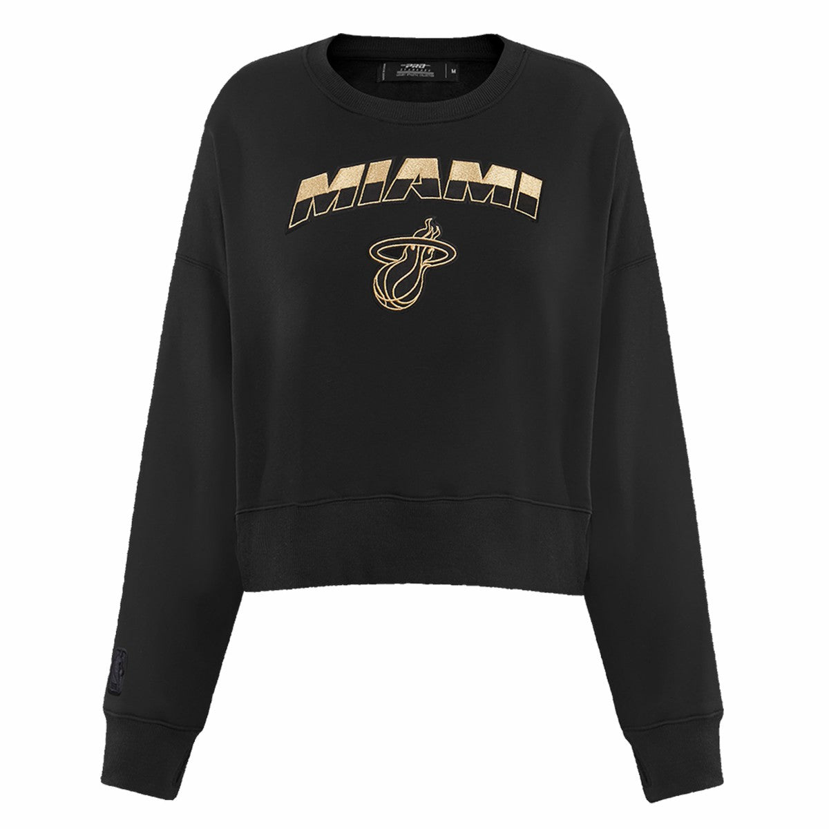 Miami Heat Pro Standard Women's Glam Cropped Pullover Sweatshirt - Black sale On Sale