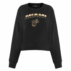 Miami Heat Pro Standard Women's Glam Cropped Pullover Sweatshirt - Black sale On Sale
