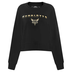 Charlotte Hornets Pro Standard Women's Glam Cropped Pullover Sweatshirt - Black online On Sale