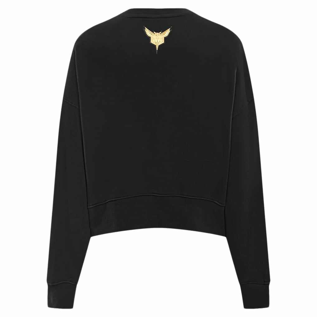 Charlotte Hornets Pro Standard Women's Glam Cropped Pullover Sweatshirt - Black online On Sale