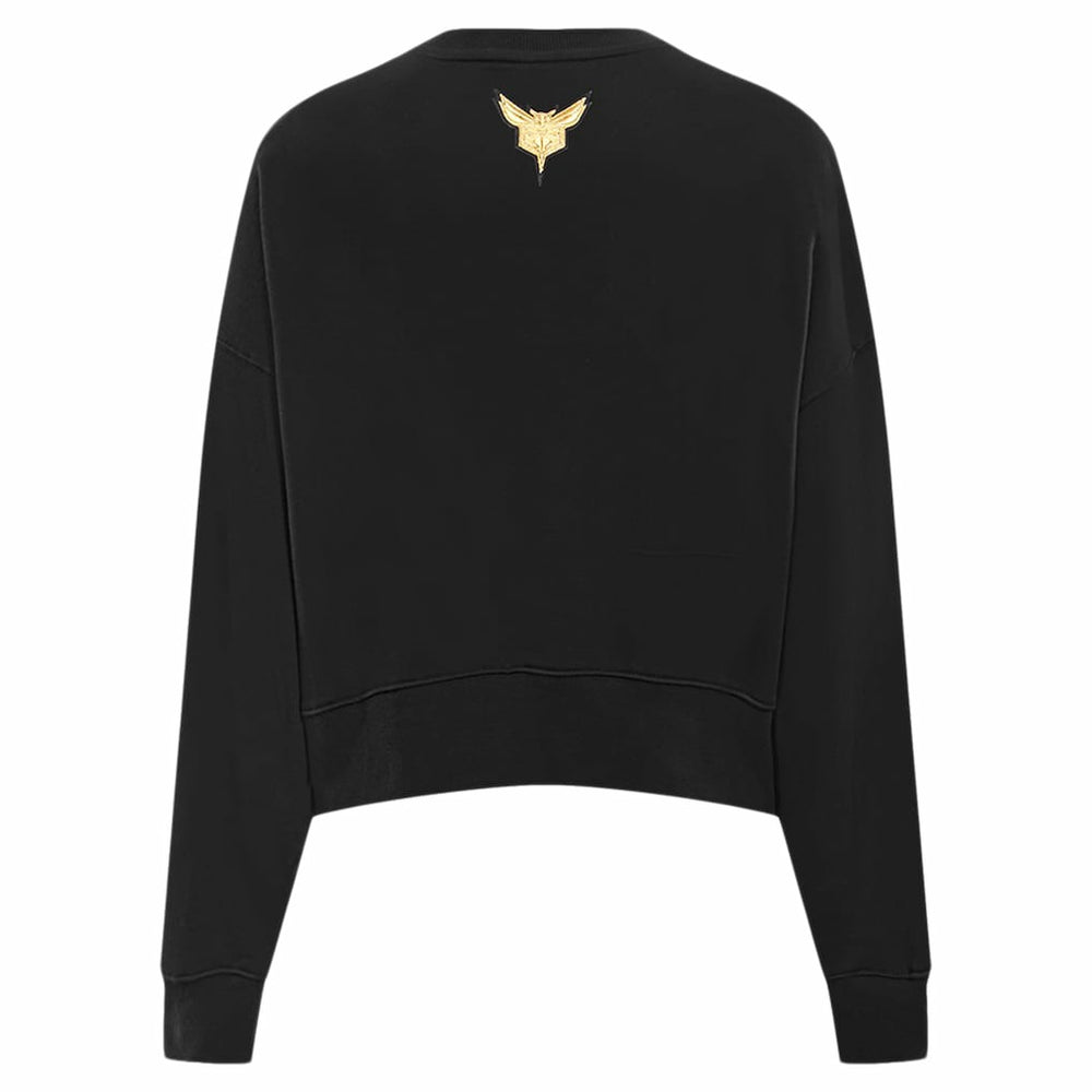 Charlotte Hornets Pro Standard Women's Glam Cropped Pullover Sweatshirt - Black online On Sale