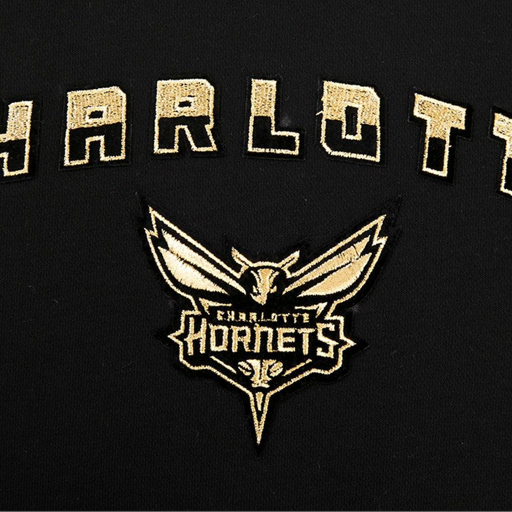 Charlotte Hornets Pro Standard Women's Glam Cropped Pullover Sweatshirt - Black online On Sale