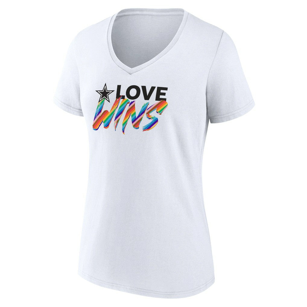 Dallas Cowboys Fanatics Women's Love Wins V-Neck T-Shirt