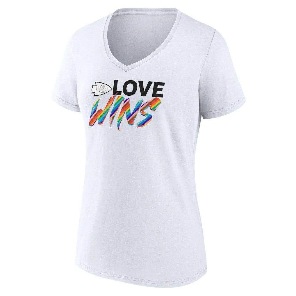 Kansas City Chiefs Fanatics Women's Love Wins V-Neck T-Shirt