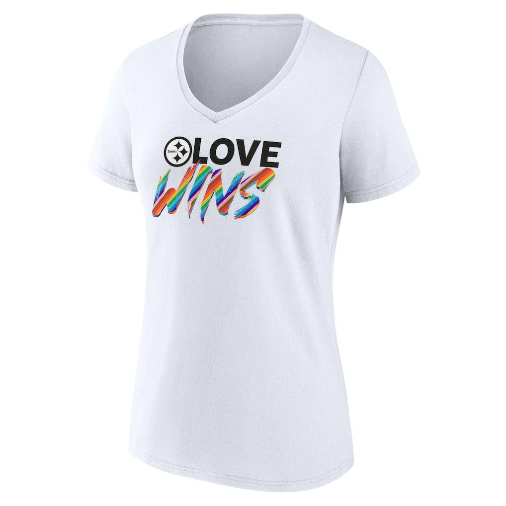 Pittsburgh Steelers Fanatics Women's Love Wins V-Neck T-Shirt