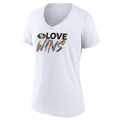 San Francisco 49ers Fanatics Women's Love Wins V-Neck T-Shirt