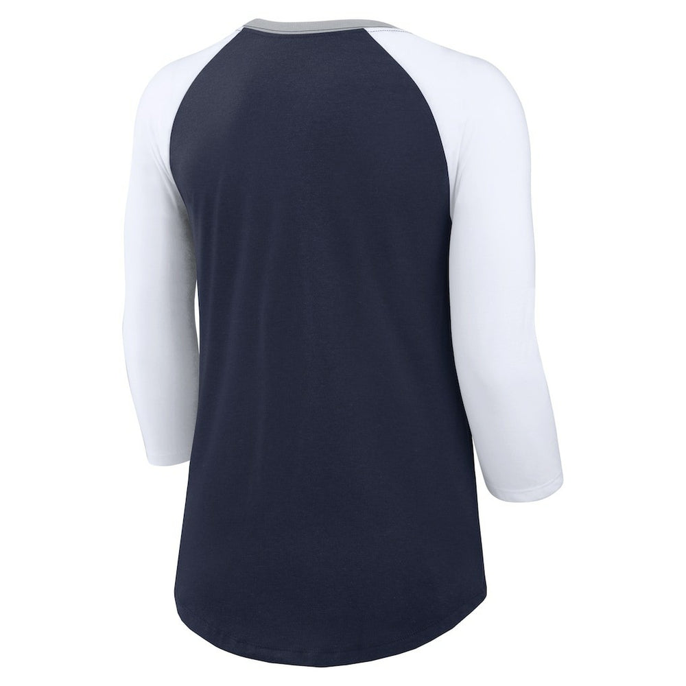Dallas Cowboys Nike Women's Knockout Arch Raglan Tri-Blend 3/4-Sleeve T-Shirt