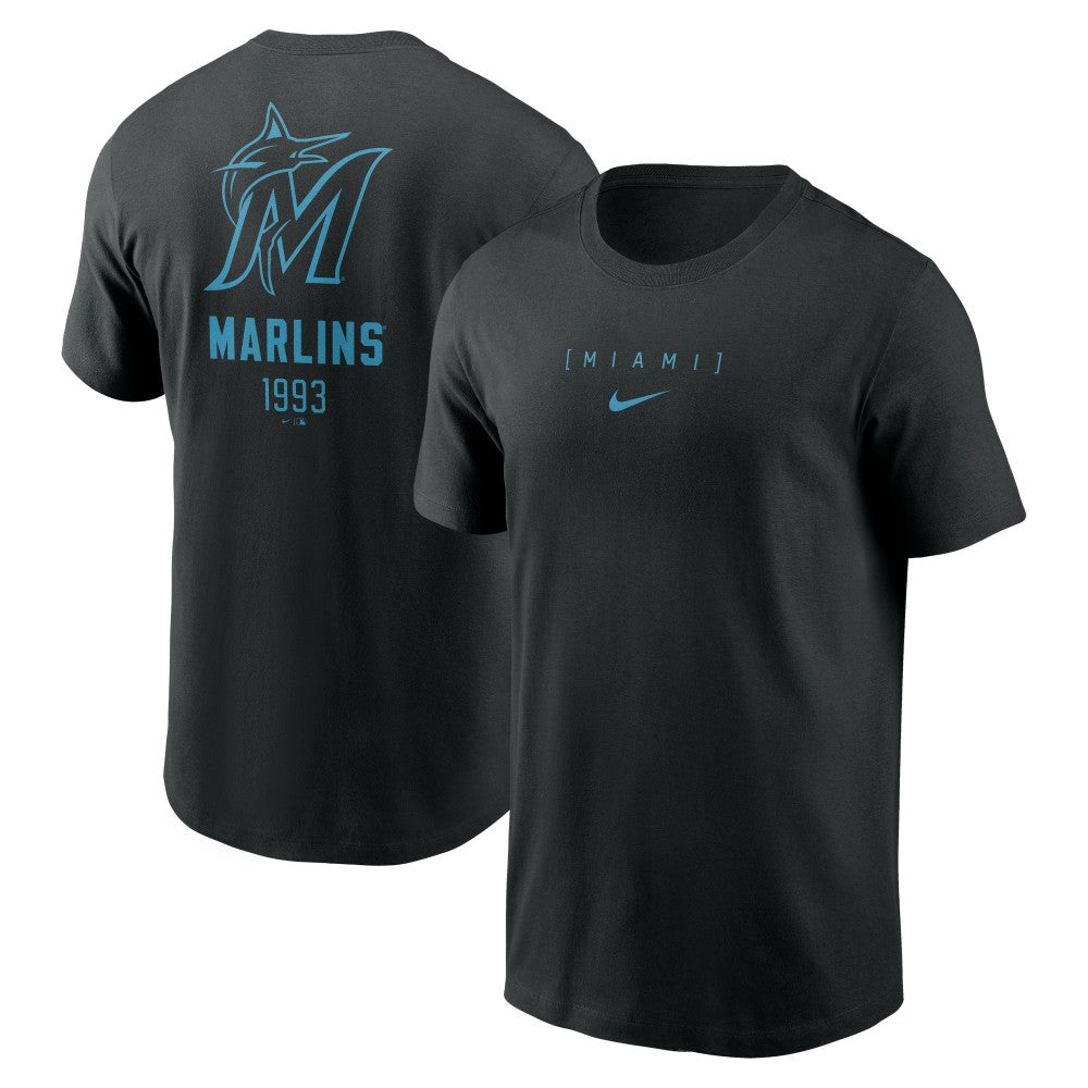 Miami Marlins Nike Large Logo Back Stack T-Shirt | MLB For sale