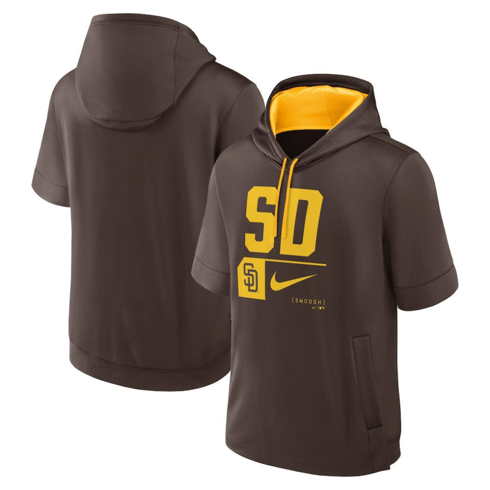 San Diego Padres Nike Tri Code Lockup Short Sleeve Pullover Hoodie | MLB Outlet