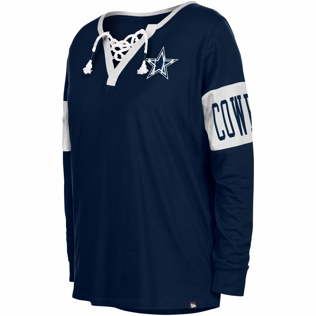 Dallas Cowboys New Era Women's Lace-Up Notch Neck Long Sleeve T-Shirt