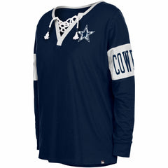 Dallas Cowboys New Era Women's Lace-Up Notch Neck Long Sleeve T-Shirt
