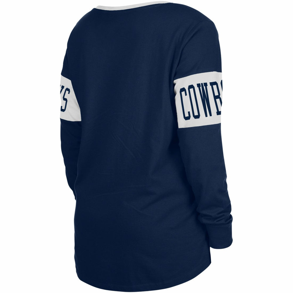 Dallas Cowboys New Era Women's Lace-Up Notch Neck Long Sleeve T-Shirt