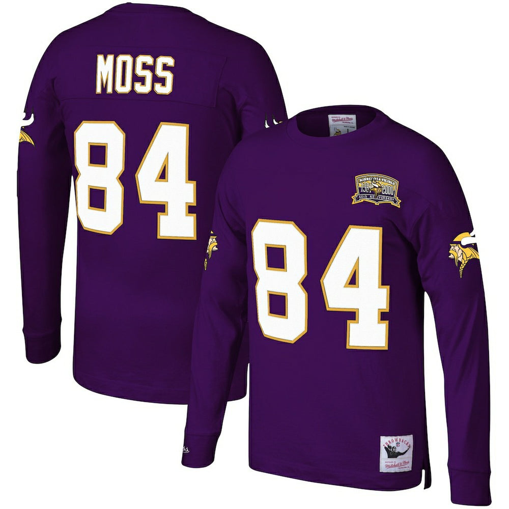 Minnesota Vikings Mitchell & Ness Randy Moss  Big & Tall Retired Player Name & Number Long Sleeve Top