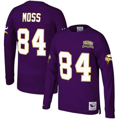 Minnesota Vikings Mitchell & Ness Randy Moss  Big & Tall Retired Player Name & Number Long Sleeve Top