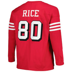 San Francisco 49ers Mitchell & Ness Jerry Rice  Big & Tall Cut & Sew Player Name & Number Long Sleeve T-Shirt