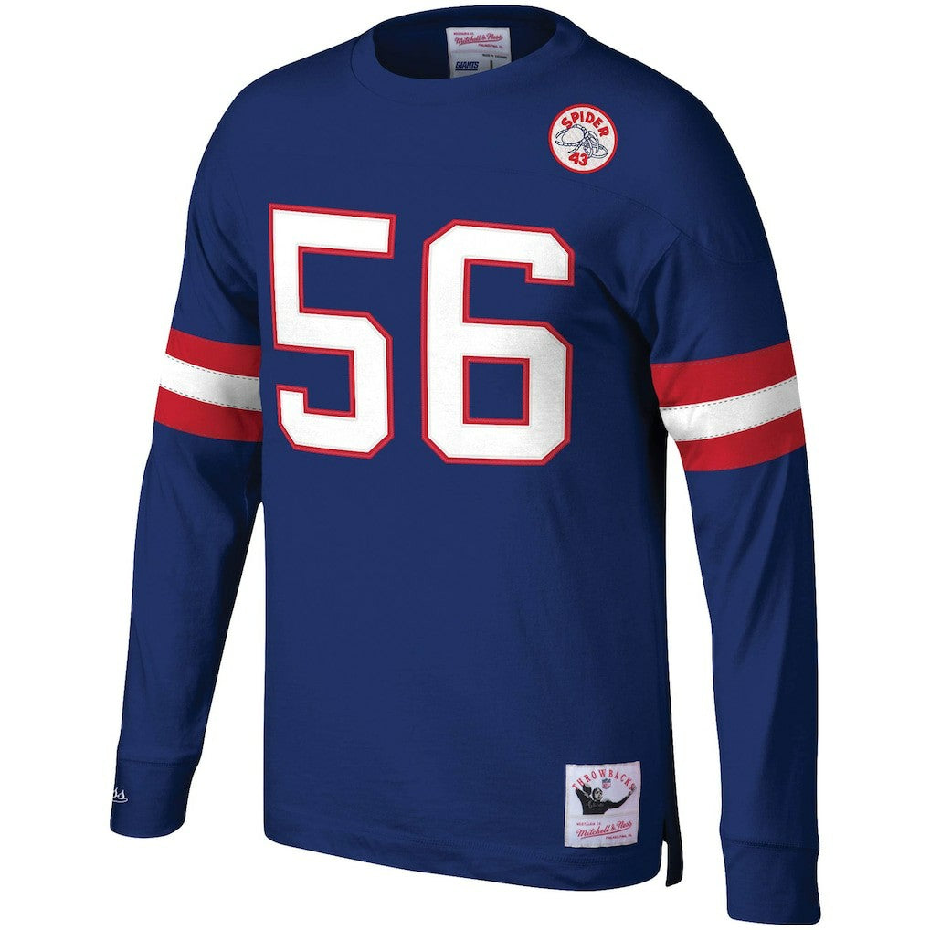 New York Giants Mitchell & Ness Lawrence Taylor  Big & Tall Cut & Sew Player Name & Number Long Sleeve T-Shirt