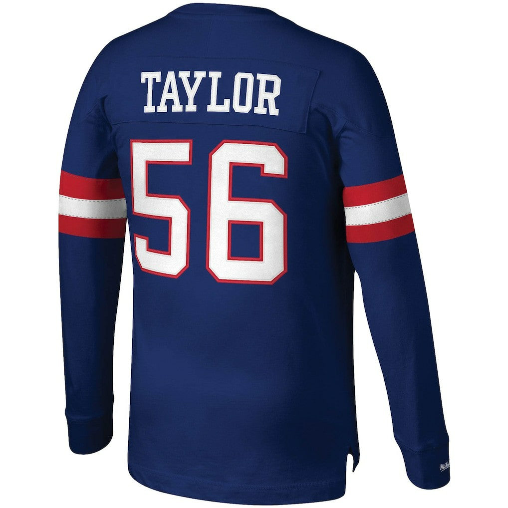 New York Giants Mitchell & Ness Lawrence Taylor  Big & Tall Cut & Sew Player Name & Number Long Sleeve T-Shirt