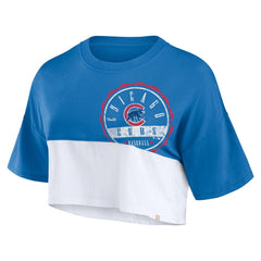 Chicago Cubs Fanatics Women's Color Split Boxy Cropped T-Shirt | MLB Online