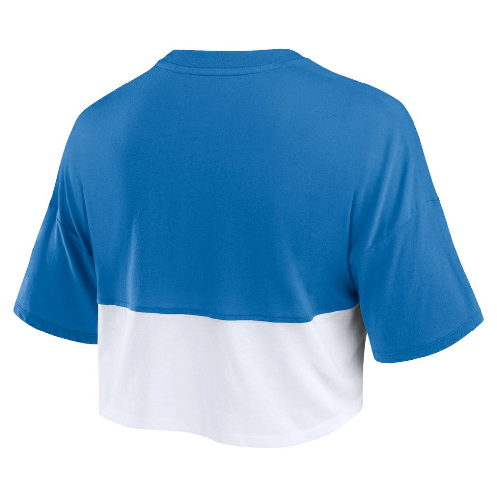 Los Angeles Dodgers Fanatics Women's Color Split Boxy Cropped T-Shirt | MLB For sale