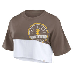 San Diego Padres Fanatics Women's Color Split Boxy Cropped T-Shirt | MLB Shop