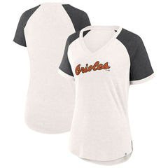 Baltimore Orioles Fanatics Women's For the Team Slub Raglan V-Neck Jersey T-Shirt | MLB Discount